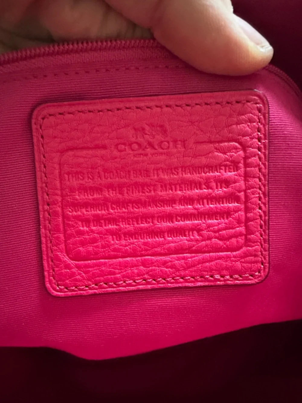 Coach Hot Pink Leather Tote Bag - Picture 2 of 15